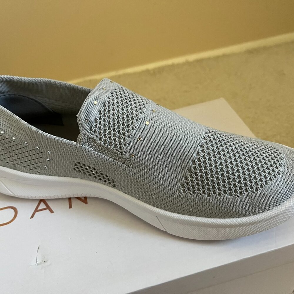 Danskin Stretch Gray Slip-Ons w/ Crystals - New - Picture 4 of 6